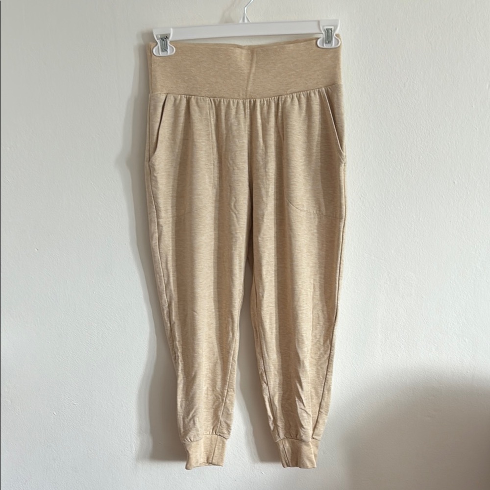 Beige Casual Jogger Pants